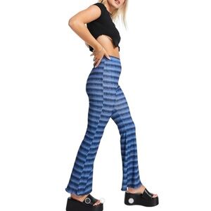 NWT ASOS DESIGN Blue Flare Pant In Ombre Texture